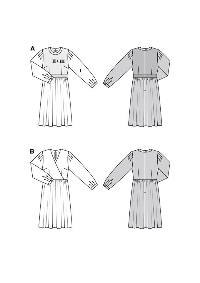 Sewing pattern Dress Ladies, Burda 5784, GB/DE/NL/FR