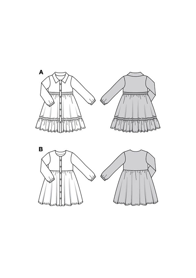 Patron Burda 9217 robe enfant, version papier, en français