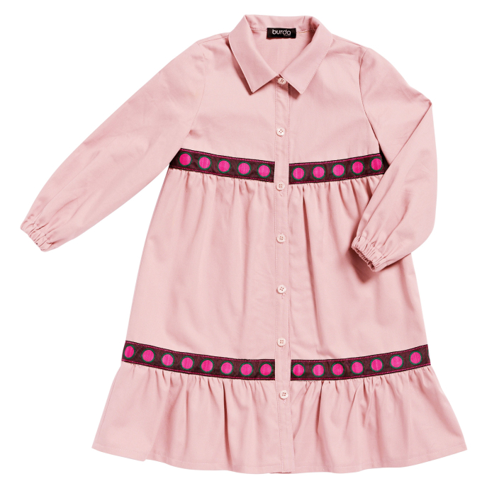 Patron Burda 9217 robe enfant, version papier, en français