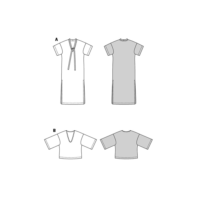 Naaipatroon jurk en shirt, Burda 5893, Nl/Dui/En/Fr