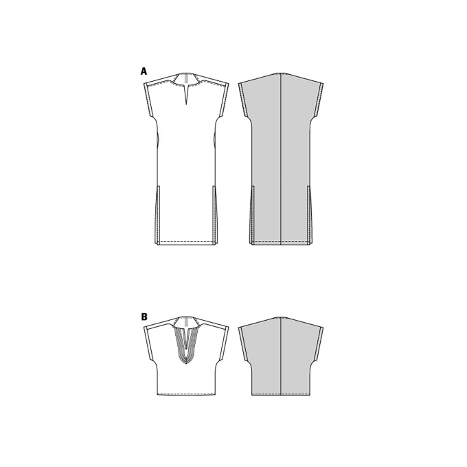 Naaipatroon jurk en tuniek, Burda 5889, Nl/Dui/En/Fr