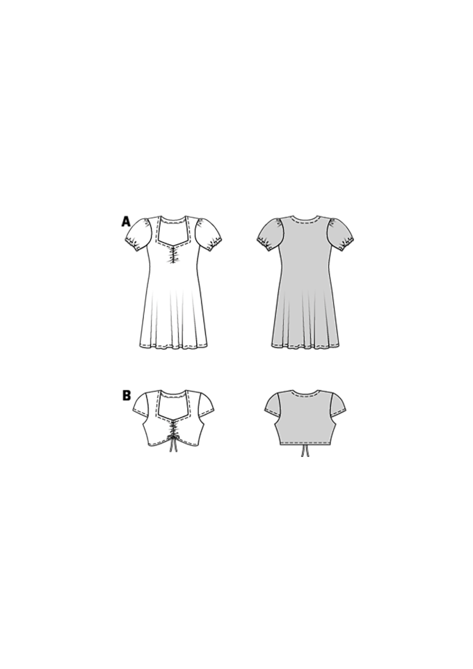 Patron Burda 9214 top / robe enfant, version papier, en français