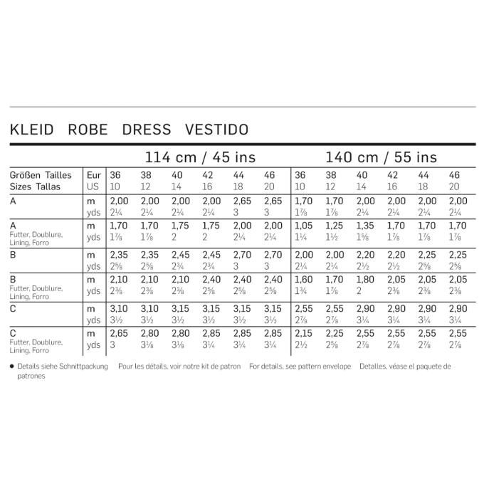 Sewing pattern Dress, Burda 6894, En/Ger/Fr