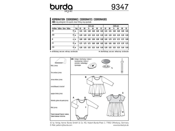 Patron Burda 9347 Combination, en français