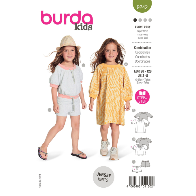 Patron Burda Kids 9242 combinaison enfant, taille 98-128, en français