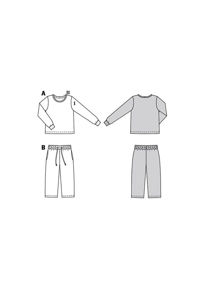 Patron Burda Kids 9250 pyjama enfant, taille 104-140, en français