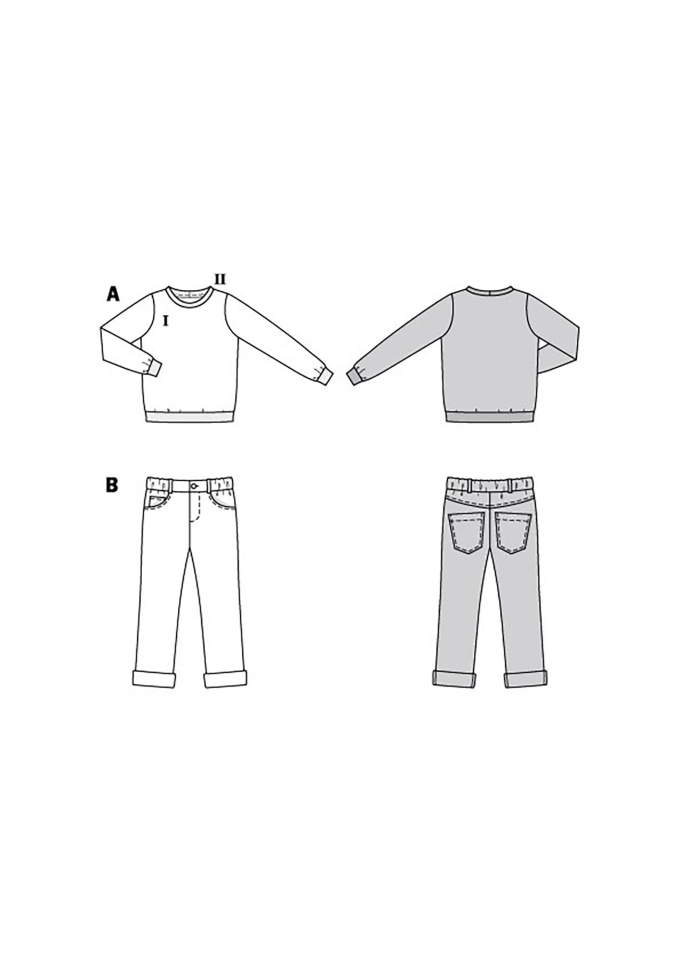 Naaipatroon combinatie, Burda Kids 9251, Dui/En/Fr
