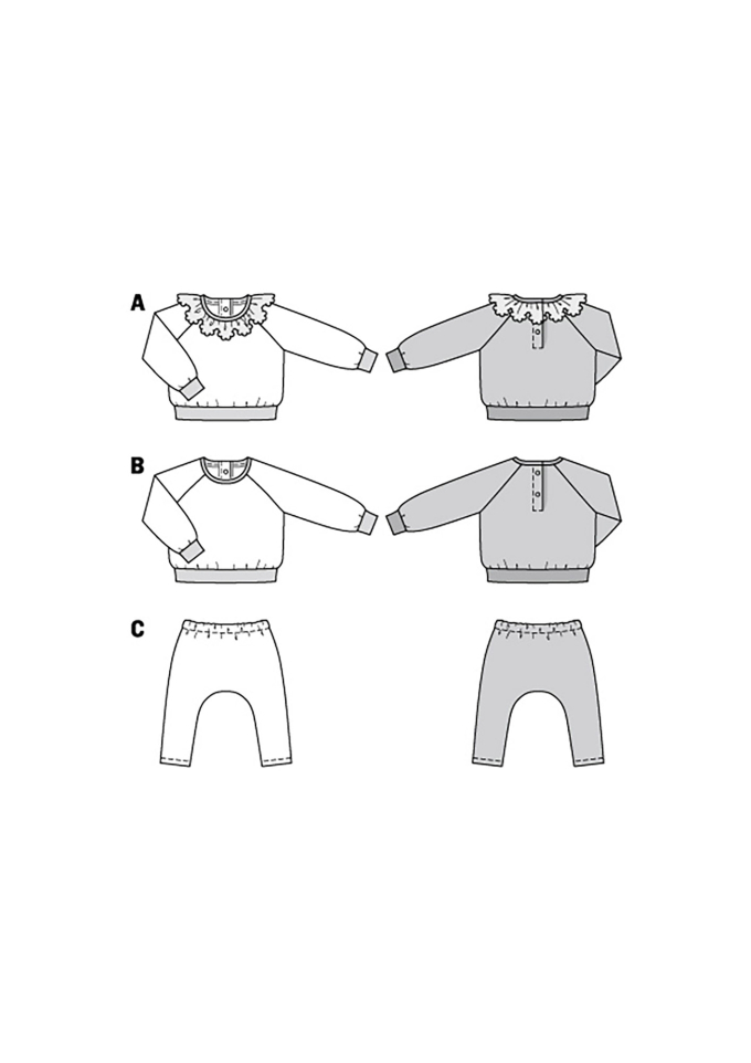 Patron Burda 9259 sweat et pantalon enfant, taille 56-98, en français