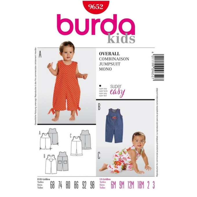 Schnittmuster Overall, Burda 9652