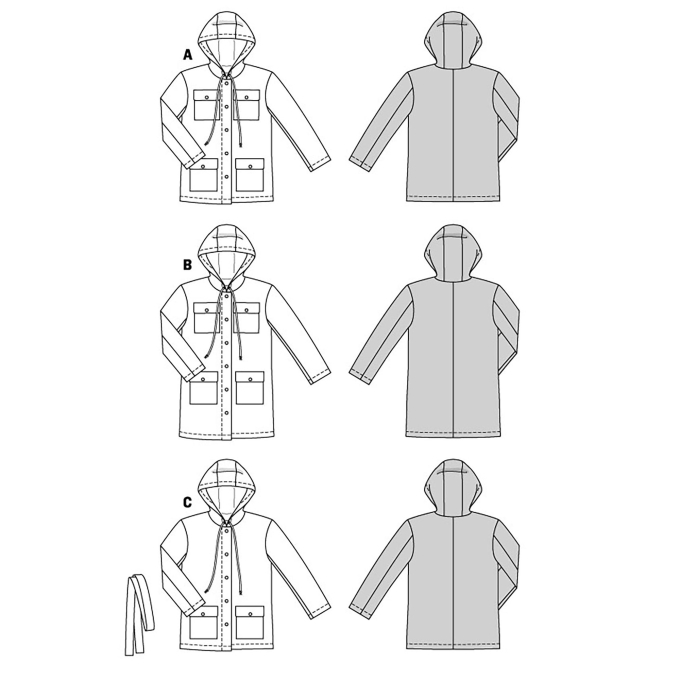 Naaipatroon parka, Burda 5923, Nl/Dui/En/Fr