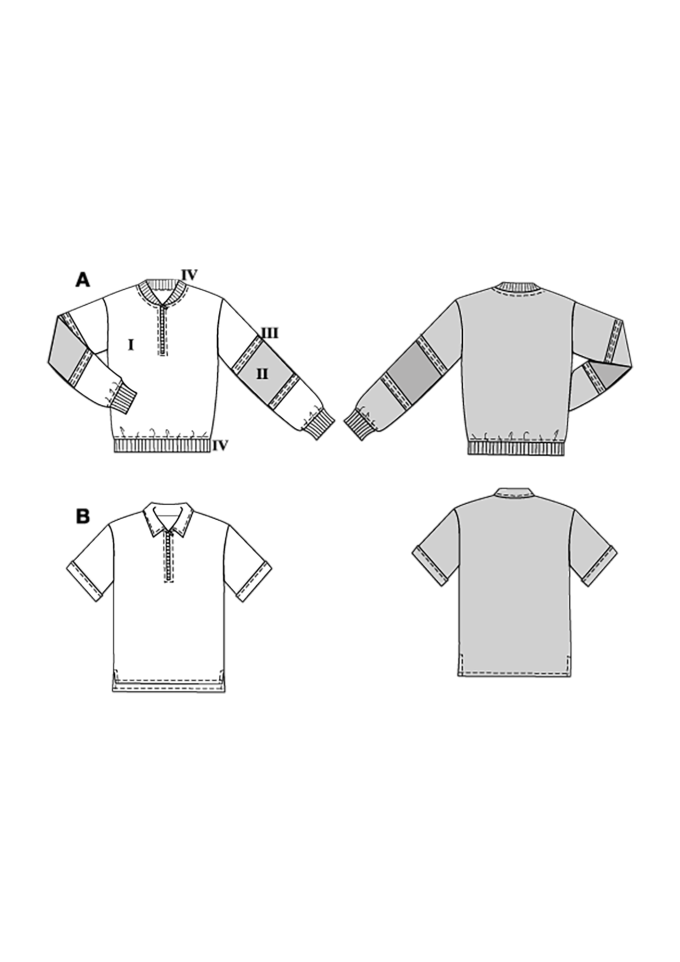 Naaipatroon Pullover Men, Burda 5744, Nl/Dui/En/Fr