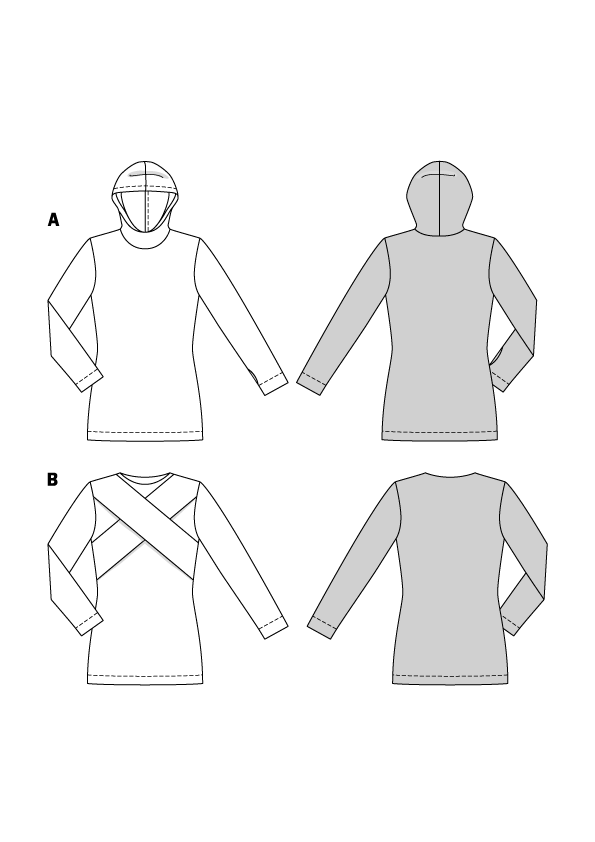 Naaipatroon pullover, Burda 5680, Nl/Dui/En/Fr