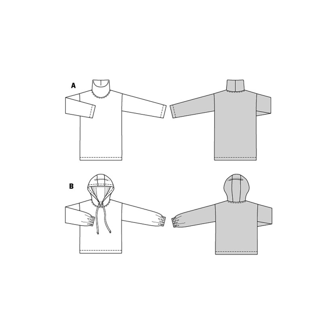 Naaipatroon pullover, Burda 5867, Nl/Dui/En/Fr