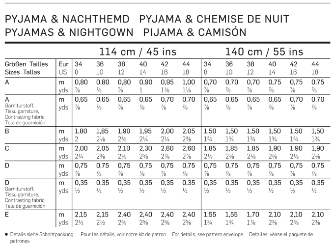 Patron Burda 6742 Pyjama, en français