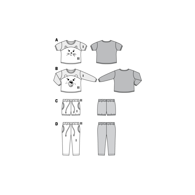 Naaipatroon Burda Pyjama, Burda 9326, Dui/En/Fr