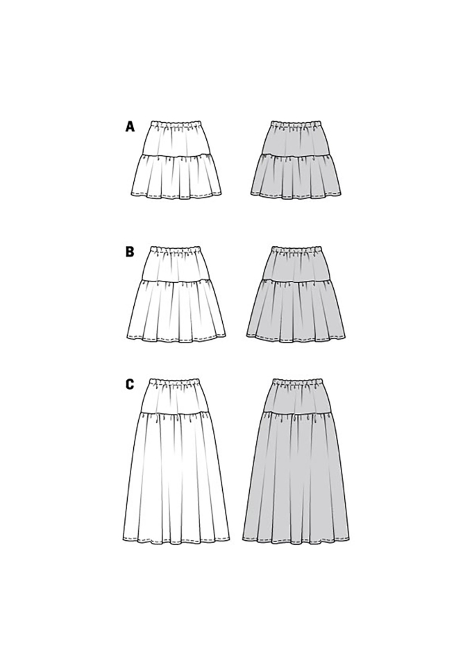 Patron Burda 5978 jupe femme, taille 34-48, en français