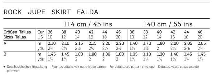 Patron Burda 6733 Jupe, en français