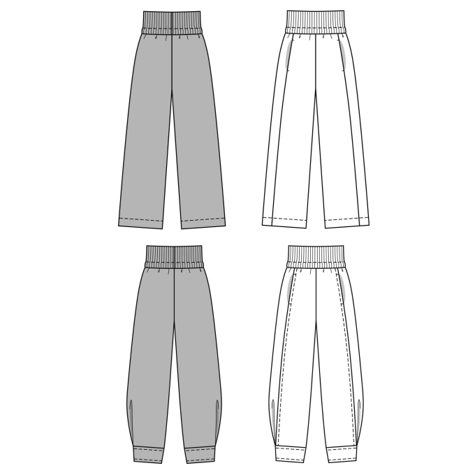 Naaipatroon broek,  Burda 7400, Nl/Dui/En/Fr