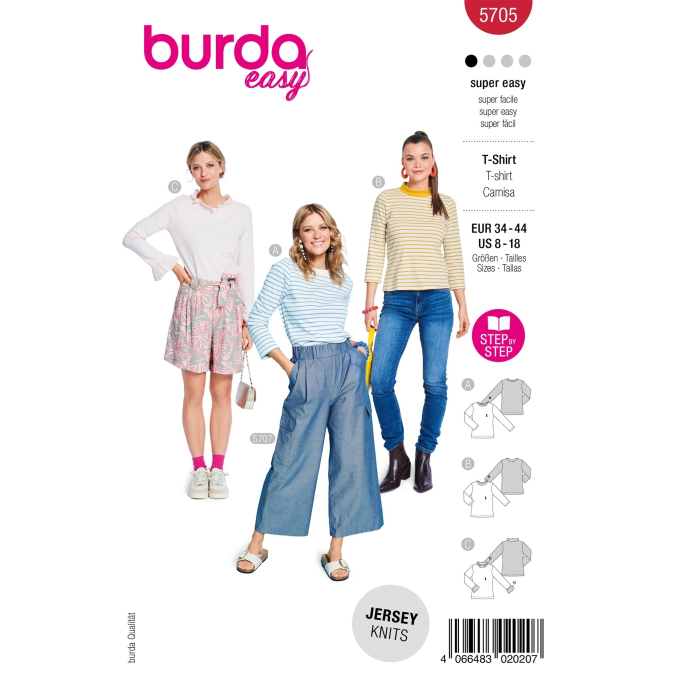 Naaipatroon Burda 5705 Shirt, Nl/Dui/En/Fr