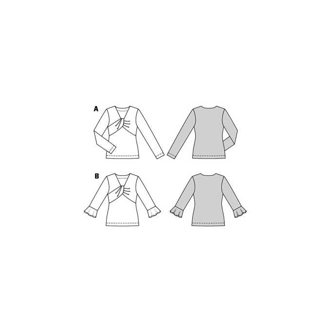 Naaipatroon shirt, Burda 5886,  Nl/Dui/En/Fr