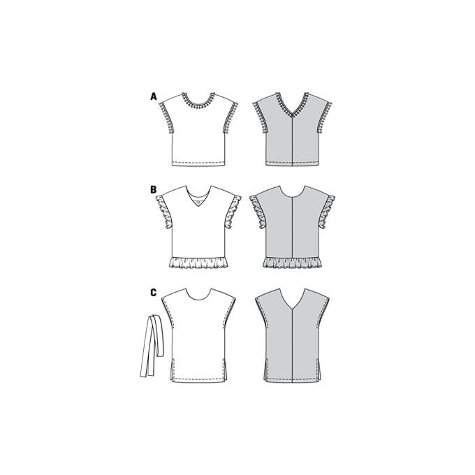 Naaipatroon shirt, Burda 6204, Nl/Dui/En/Fr