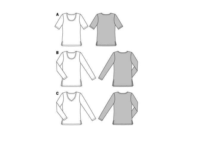 Naaipatroon shirt, Burda 6611, Nl/Dui/En/Fr