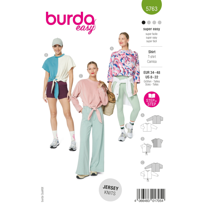 Naaipatroon Shirt Dames, Burda 5763, Nl/Dui/En/Fr