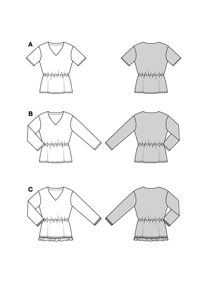 Naaipatroon Shirt Dames, Burda 5786, NL/GB/DE/FR
