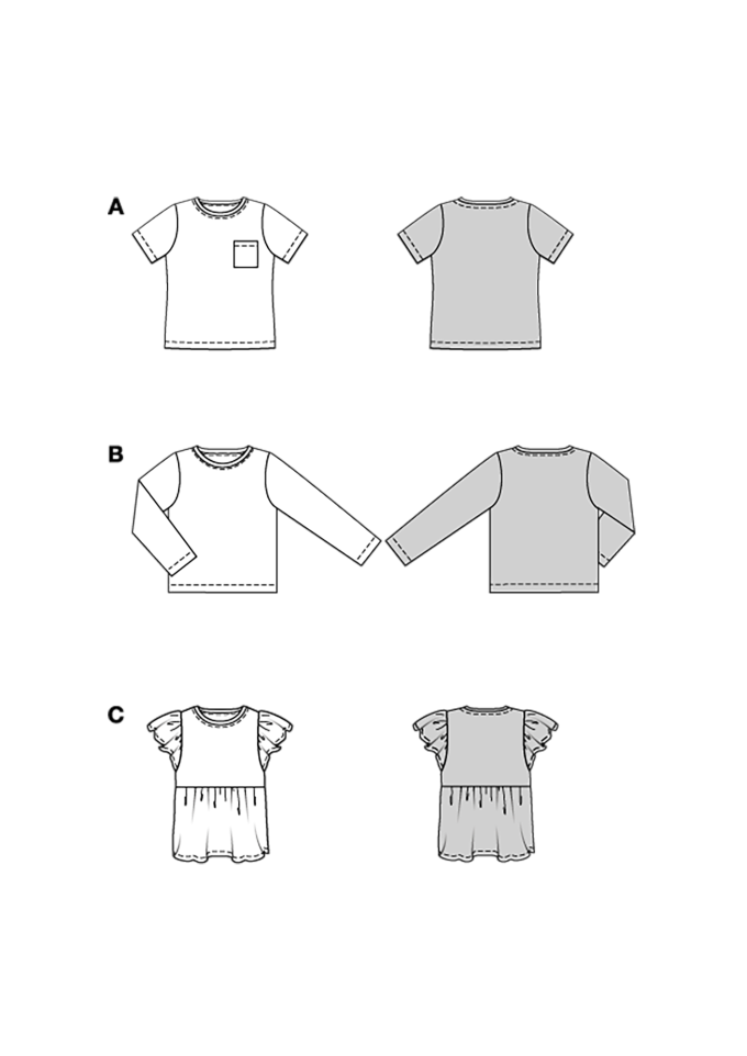 Patron Burda 9205 t-shirt enfant, version papier, en français