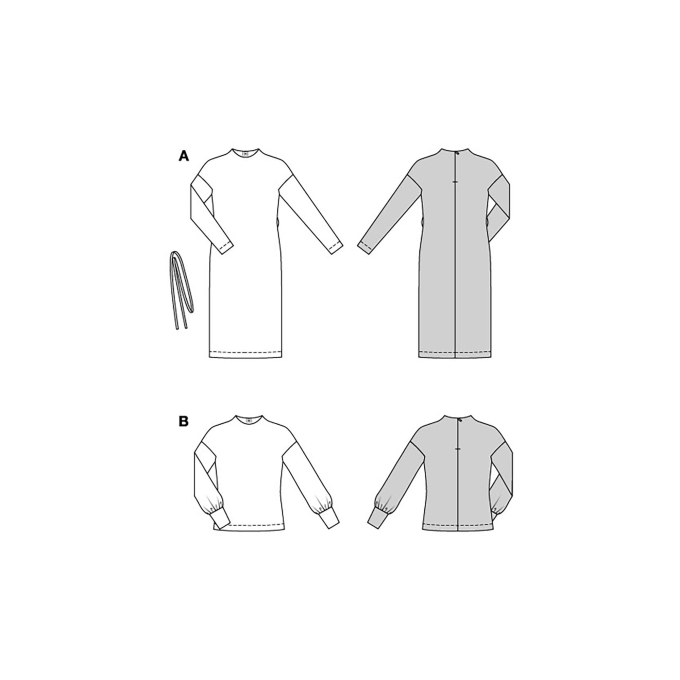Naaipatroon shirt en jurk, Burda 5859, Nl/Dui/En/Fr