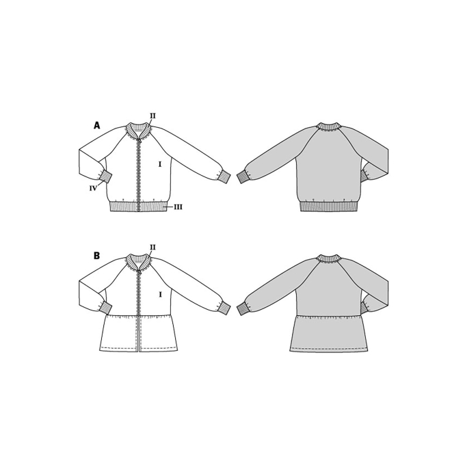 Patron Burda Kids 9237veste sweat enfant, taille 104-146, en français