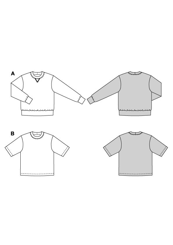 Naaipatroon Burda 5682 Sweatshirts Heren, Nl/Dui/En/Fr