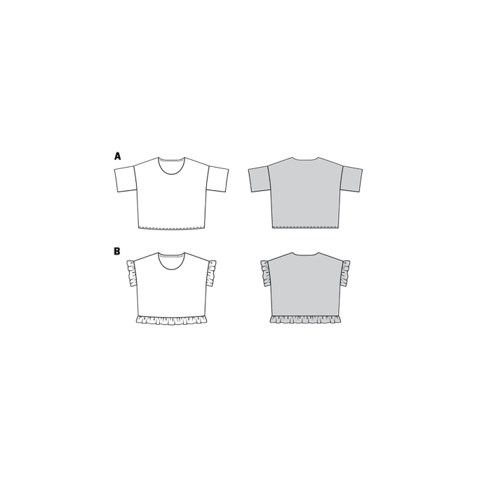 Naaipatroon top, Burda 6243, Dui/En/Fr