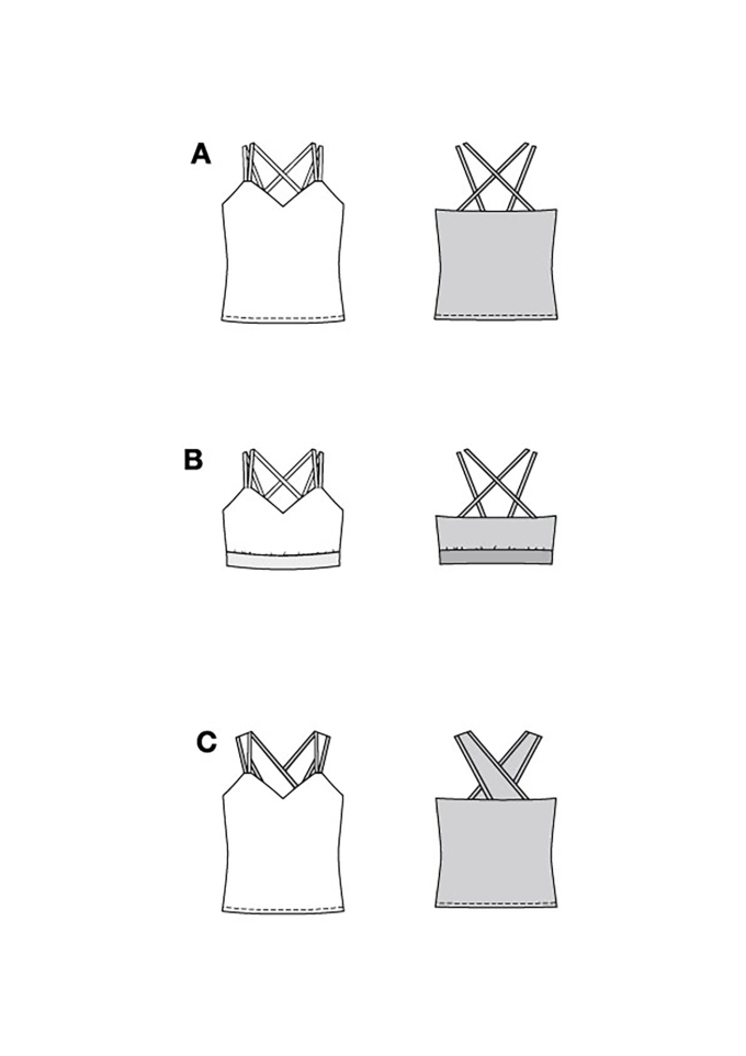 Patron Burda 5765 top femme, version papier, en français
