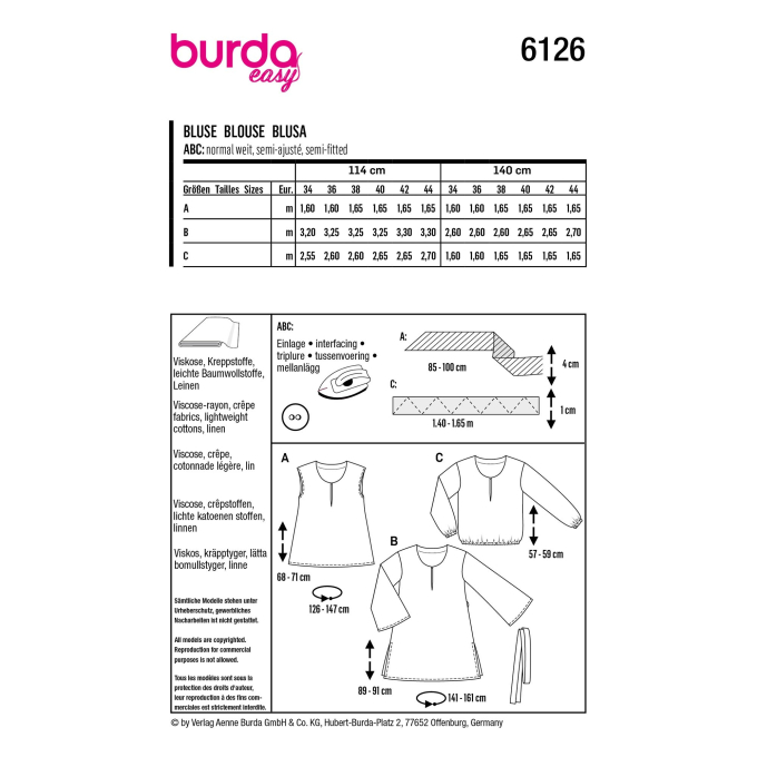 Tuniek, Burda 6126