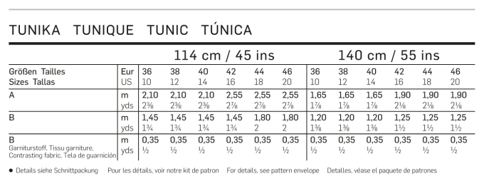 Patron Burda 6633 Tunique, en français