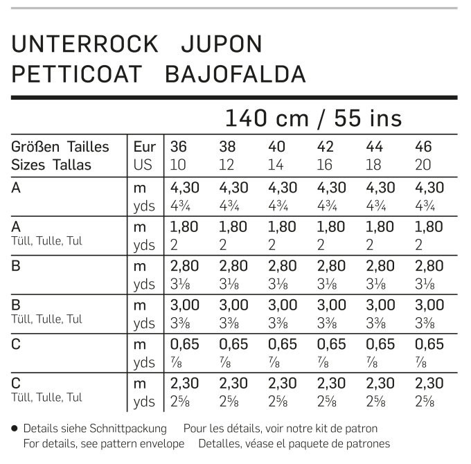 Naaipatron Petticoat, Burda 6739, Dui/En/Fr