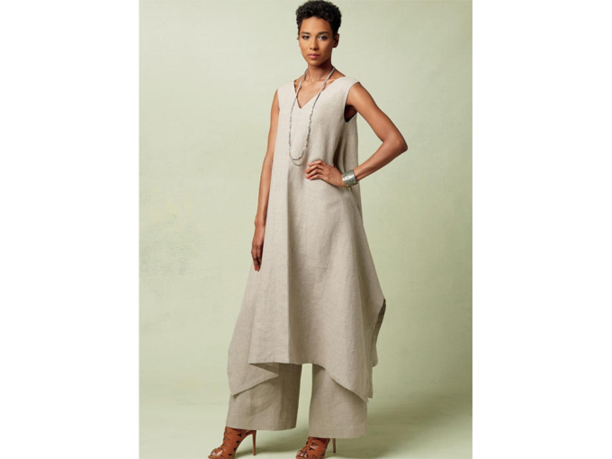 Naaipatroon Vogue 1550, combinatie: design jurk en broek, Dui/En/Fr