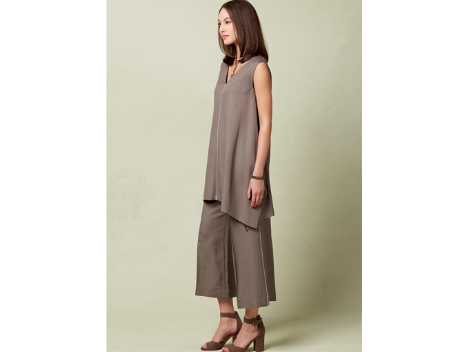 Naaipatroon Vogue 1550, combinatie: design jurk en broek, Dui/En/Fr