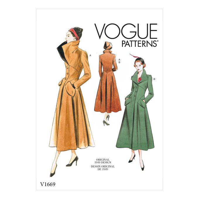 Pattern Vogue 1669 Mantel Gr. 32-40, Dui/En/Fr