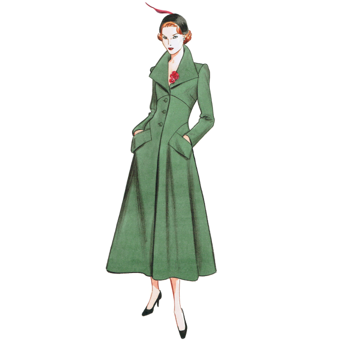 Pattern Vogue 1669 Mantel Gr. 32-40, Dui/En/Fr