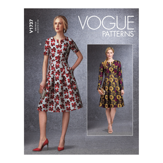 Patron Vogue 1737 robe femme, taille 40-48, en français