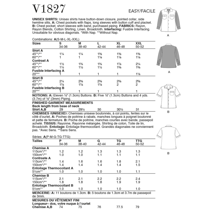 Naaipatroon Vogue 1827 jurk, mt. 32-48 Dui/En/Fr
