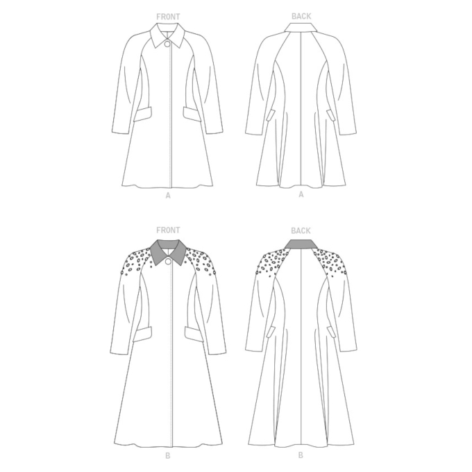 Patron Vogue 1836 manteau femme, taille 34-42, en français