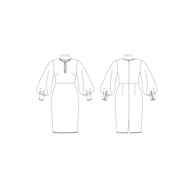 Naaipatroon Vogue 1841 designer jurk, maat 34-42 Dui/En/Fr