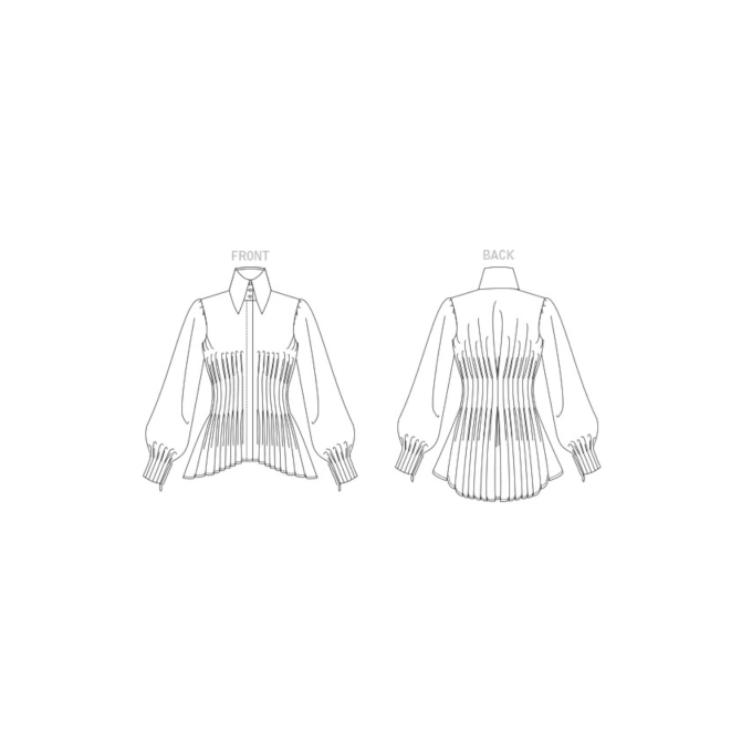 Naaipatroon Vogue 1845 Gr. 42-50 designer blouse, Dui/En/Fr