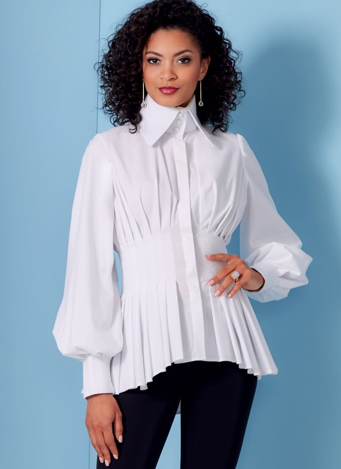 Naaipatroon Vogue 1845 Gr. 42-50 designer blouse, Dui/En/Fr