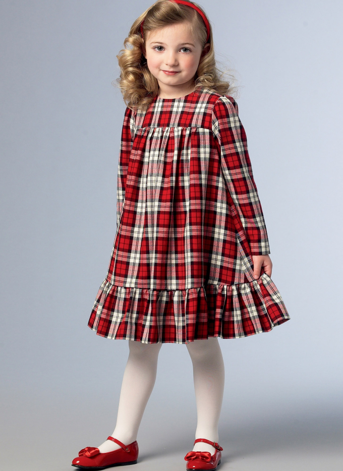 Naaipatroon Vogue 1857 kinderjurk, maat 92-116, Dui/En/Fr