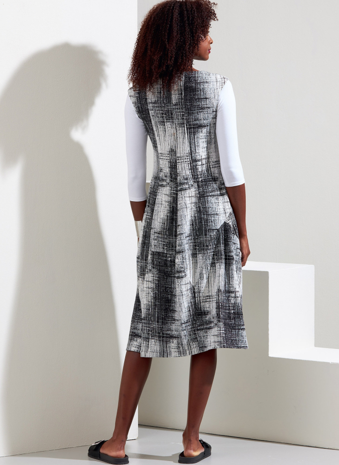 Naaipatroon Vogue 1860 designer jurk, maat 32-40, Dui/En/Fr
