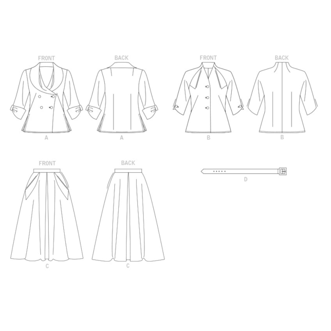 Naaipatroon Vogue 1863 vintage jurk, maat 32-40, Dui/En/Fr